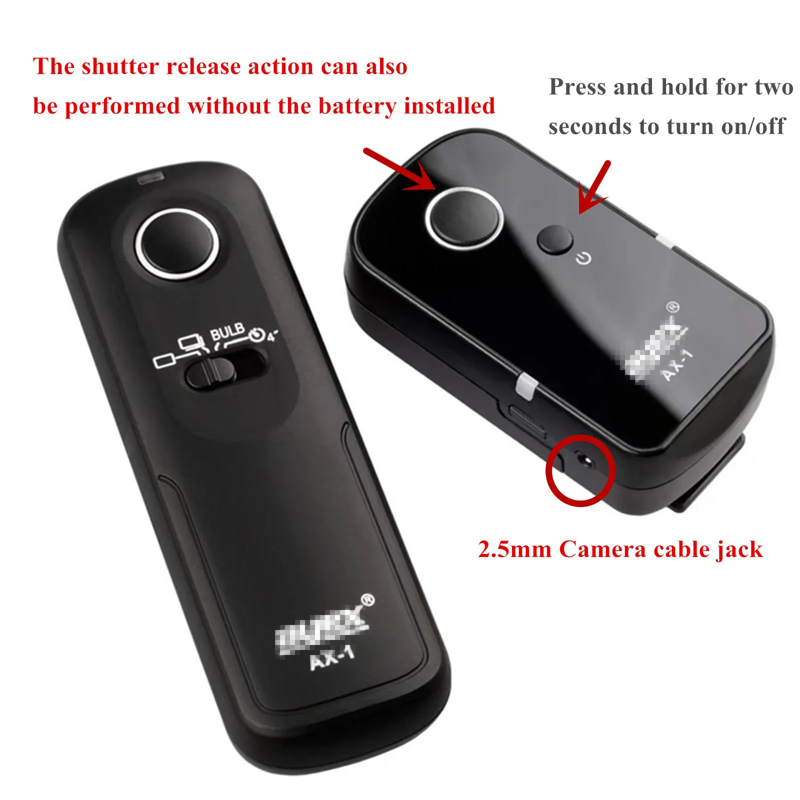 For Panasonic shutter cable DMC-FZ/GH2,GH3,GH4/G1,G2,G3 Camera Wireless Remote Shutter Release Controller