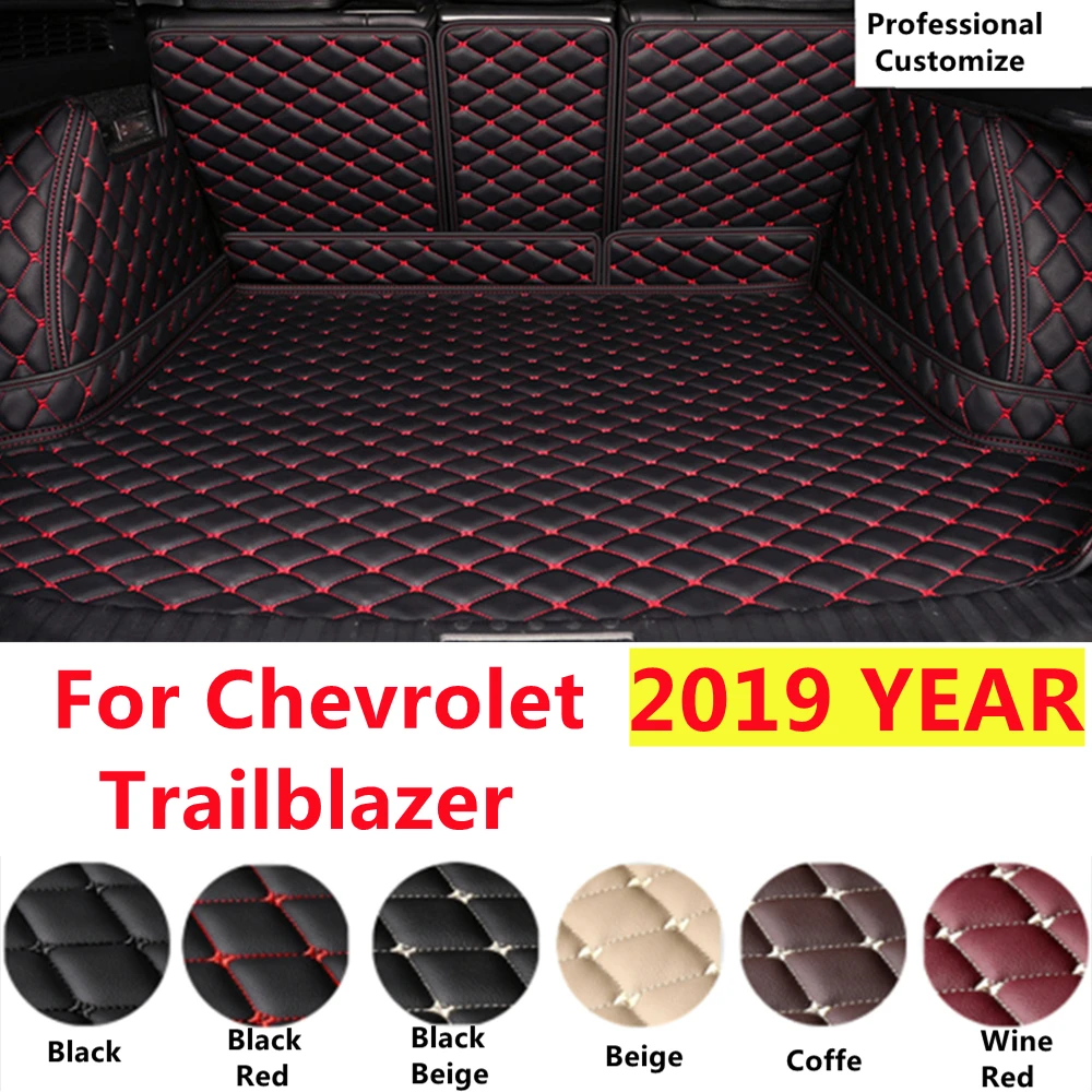 

SJ Full Set Custom Fit For CHEVROLET Trailblazer 2019 YEAR XPE Leather Car Trunk Mat Tail Boot Tray Liner Cargo Rear Pad Cover