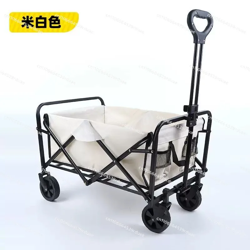 야외 캠핑 웨건 휴대용 트롤리 카트 접이식 웨건 유틸리티 카트 5인치 베어링 고무 바퀴 브레이크 없음