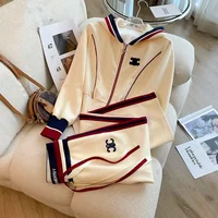 High Quality Golf Suits Women Golf Wear 2025 Spring New Two Piece Set Fashion Hooded Coat + Sports Pants Women Golf Clothes 2