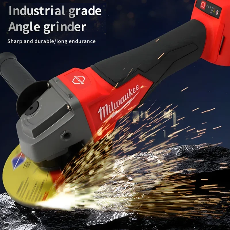 Milwaukee 125mm/100mm Brushless Angle Grinder 3 Gears Cordless Electric Polishing Variable Speed Cutting Machine 18V Power Tools 2