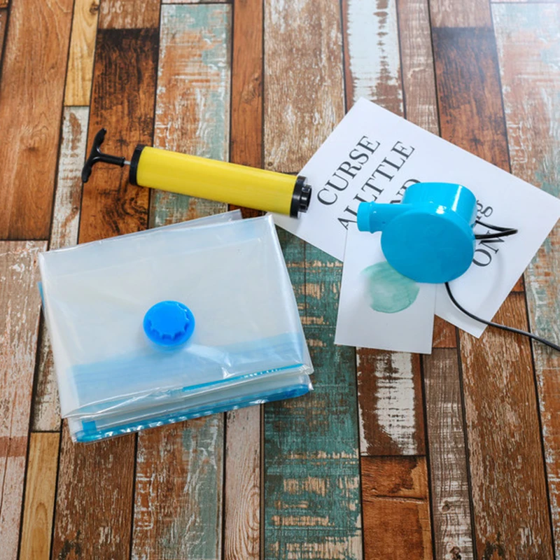 

Manual Pump Transparent Travel Saving Space Compressed Bag Packing Bag Store Blankets Curtains Pillows 70*50cm