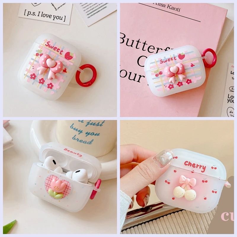Fundas Per Apple Airpods Pro2 3A Custodia Cute Cartoon / Flower Custodia Per Auricolari In Silicone Air Pods 2 Cover Airpod Pro /Airpod 3