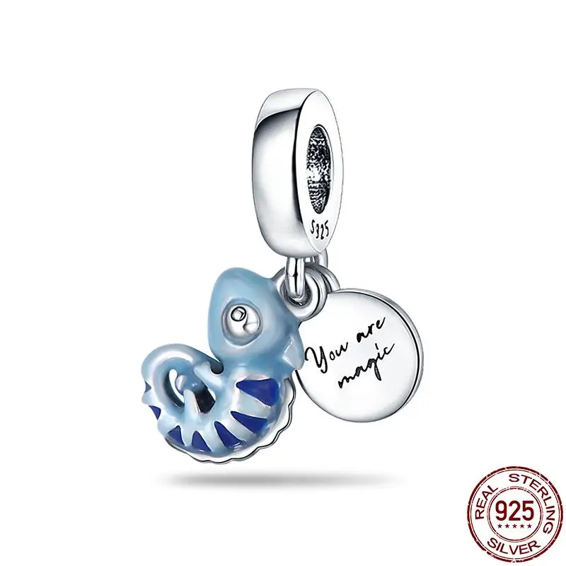 Breloques en argent 925 pour bracelets Pandora, perles caméléon, luciole, papillon, bijoux d'anniversaire, bricolage, original, 925