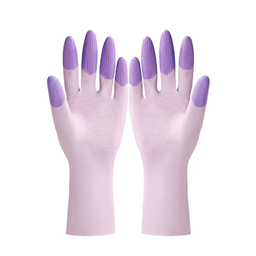 Silicone Anti-Slip Reusable Dishwashing Gloves - Durable and Convenient Kitchen Cleaning Solution
