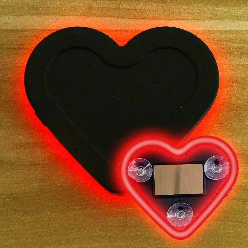 Solar Car LED Window Decoration Heart Neon Light Auto Interior Ambient Atmosphere Lamp Ideal Gift for Girls Women