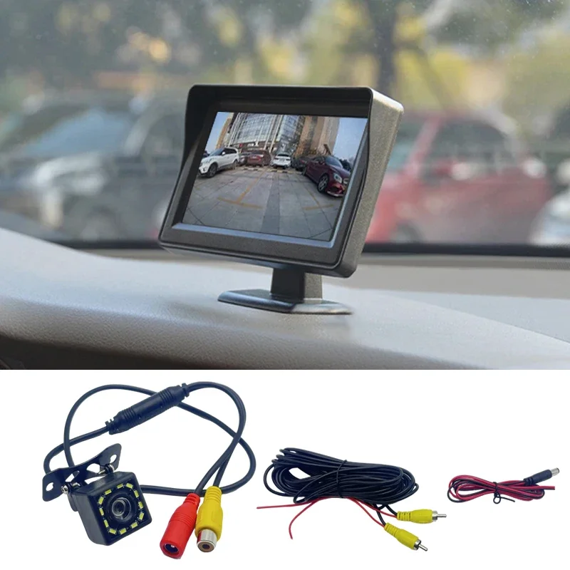 Car Monitor 4.3-Inch Screen, Used for Rear-View Reversing Camera TFT 12LCD Display High-Definition Digital Color 4.3-Inch - 2