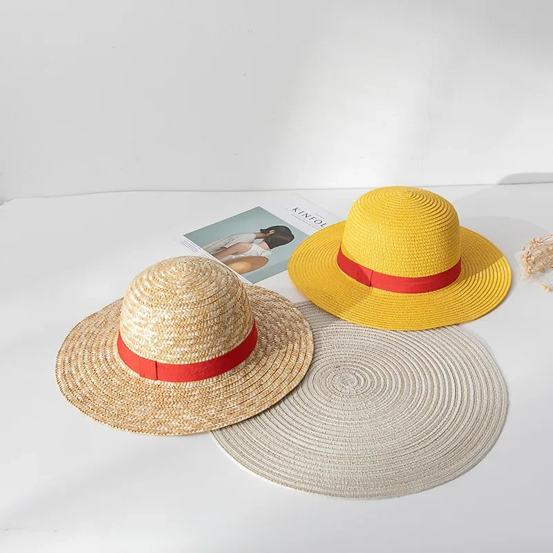 2024 Luffy Straw Hat Anime Cartoon Cosplay Caps Accessories Summer Sun Hat Sunshade Parent-Child Hat Luffy Hat for Women Men