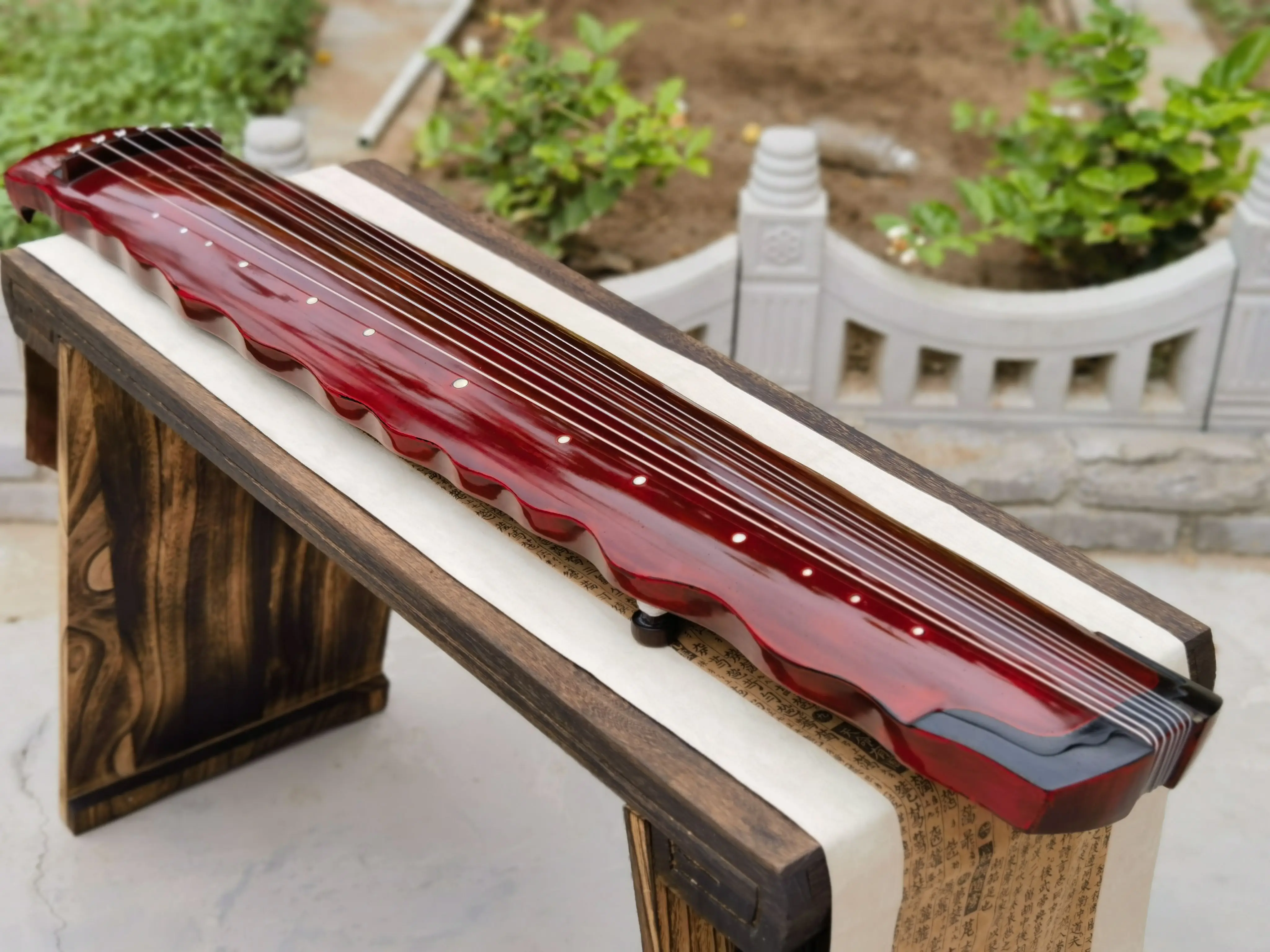 Guqin Sunset style cinnabar Professional style Chinese string instruments