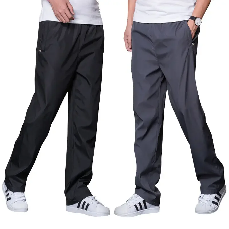 

Pants Elastic Men's Straight Quick Sweatpants Waist Summer Sport Mens Breathable Drying Men Polyester