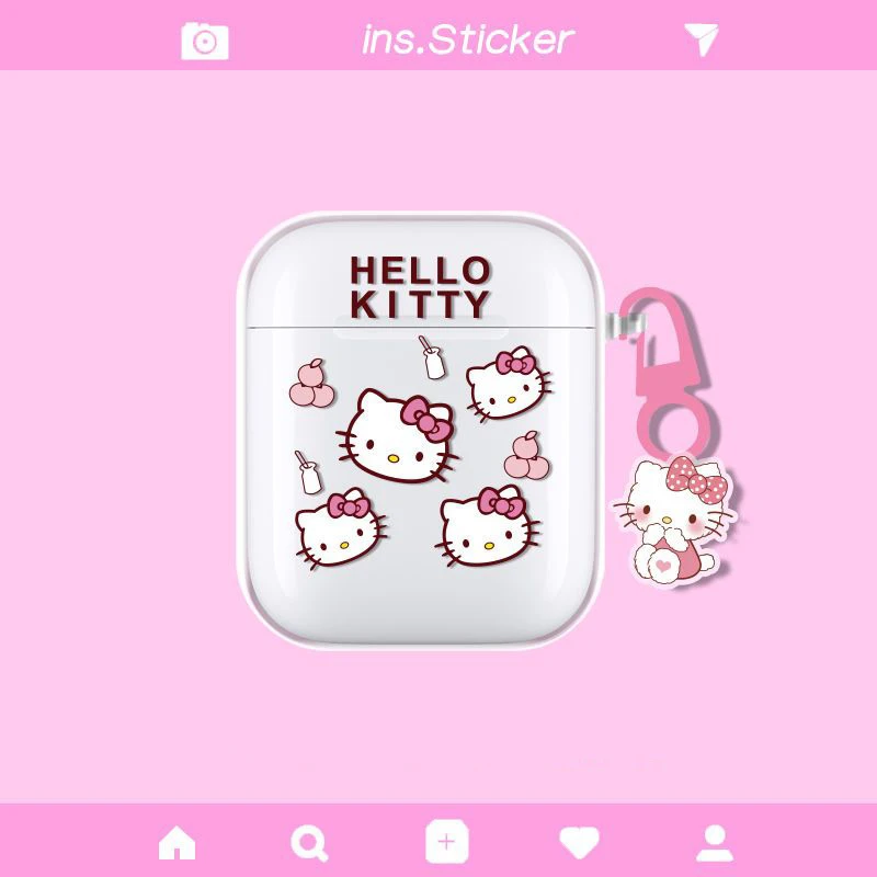

Hello Kitty Earphone Case Kawaii Sanriod Headphone Protective Bluetooth Airpods1 2Generation Pro Soft Silicone Cover Accessories