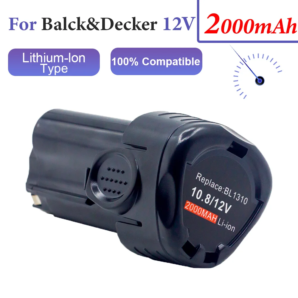 High Output 3000mAh 12V Battery for Black+Decker 12 Volt Tools LBXR12 LBX12  LB12 BL1510 BL1310 BL1110 Replacement Battery