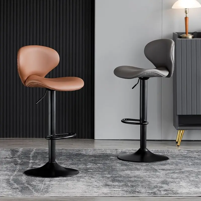 EE1019 Modern bar chair, simple backrest, wrought iron, light luxury, front bar, fashionable high stool