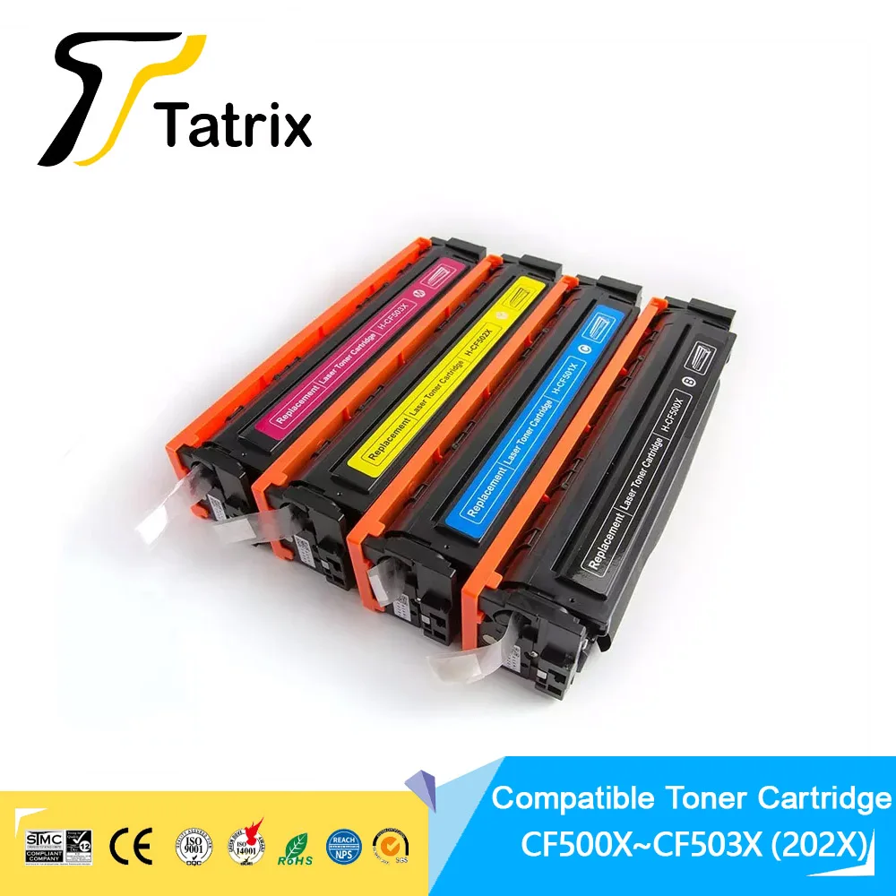 Tatrix Premium Compatible Laser Color Toner Cartridge CF500X CF501X CF502X CF503X 202X for HP Printer MFP M280 M281fdw