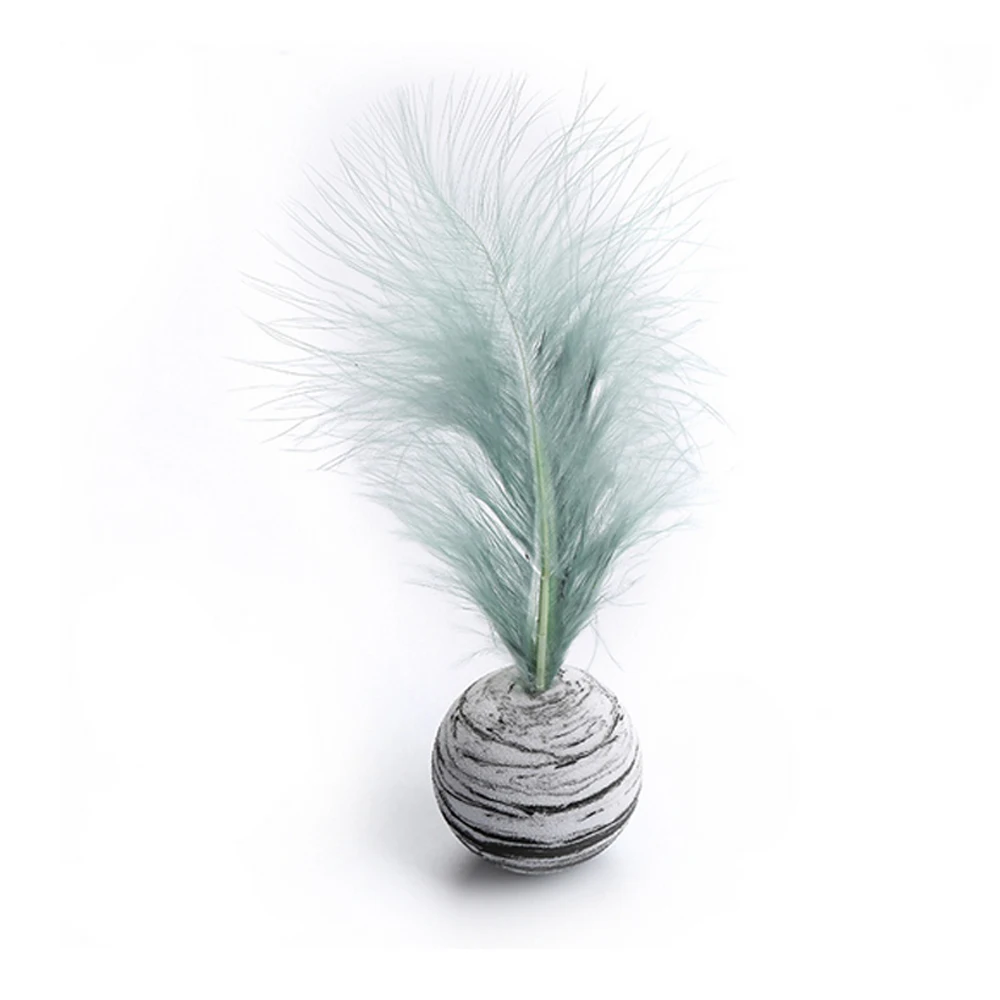 1pc Funny Cat Toy Star Ball Plus Feather EVA Material Light Foam Ball Throwing Toy Star Texture Ball Feather Toy Cat Supplies 