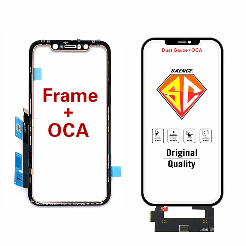 5pcs Touch Sensor Glass ic Frame OCA Glue Dust Gauze For iPhone X XS XR 11 12 Pro Max Screen Cover Repairing smart phone