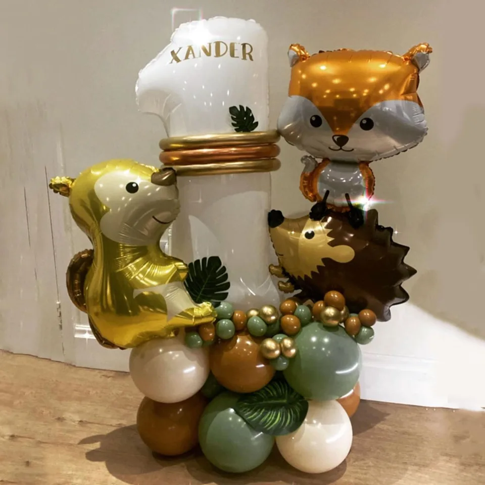9PCS Jumbo Woodland Animal Balloons – Rabbit, Fox, Deer, Bear For Forest Theme Party Decor - View #6