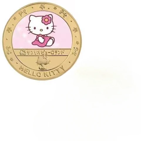 Hello Kitty 50th Anniversary Commemorative Coins Cartoons Anime Exquisite Commemorative Coins Die-cast Badge Gift Wholesale