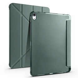 Premium PU Leather Stand Cover with Pen Holder for iPad 11th (A16) (Dark green)