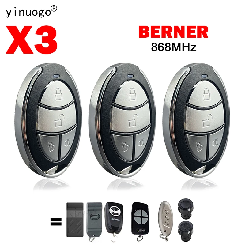 3 Pz Berner Bhs140 868 Mhz Berner Bhs140 Bhs121 Bhs110 Bhs130 Bhs153 Bhs211 Bhs221 Telecomando Porta Del Garage 868 Mhz Apri Del Cancello
