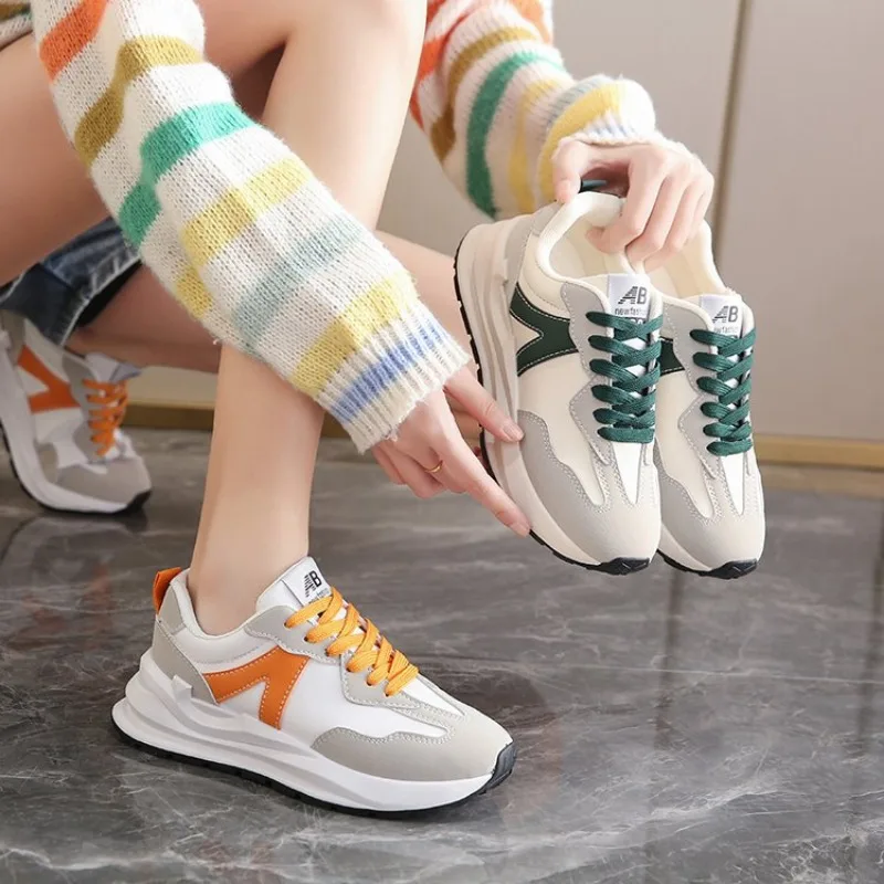 

Кроссовки женские на шнуровке, Вулканизированная подошва, Повседневная прогулочная обувь, для студентов