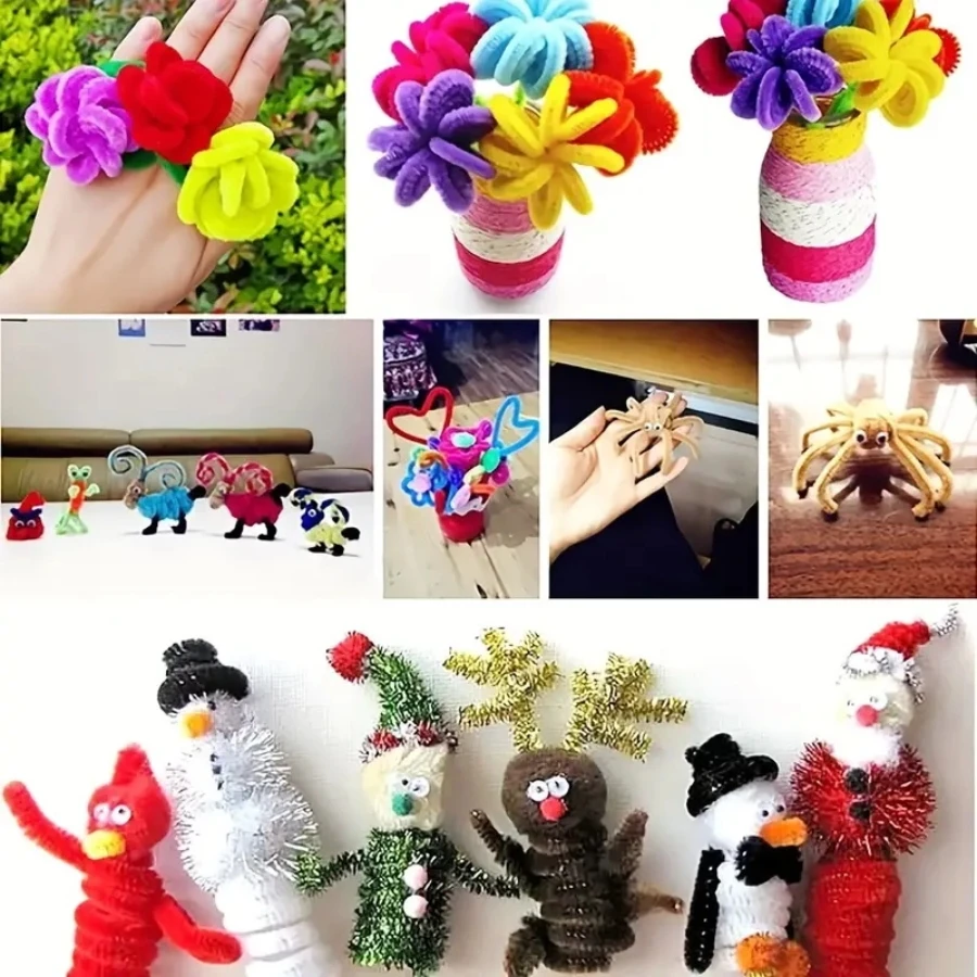 500 Pieces Black Pipe Cleaners Craft Chenille Stems for Kids DIY Art and Craft Projects Decorations