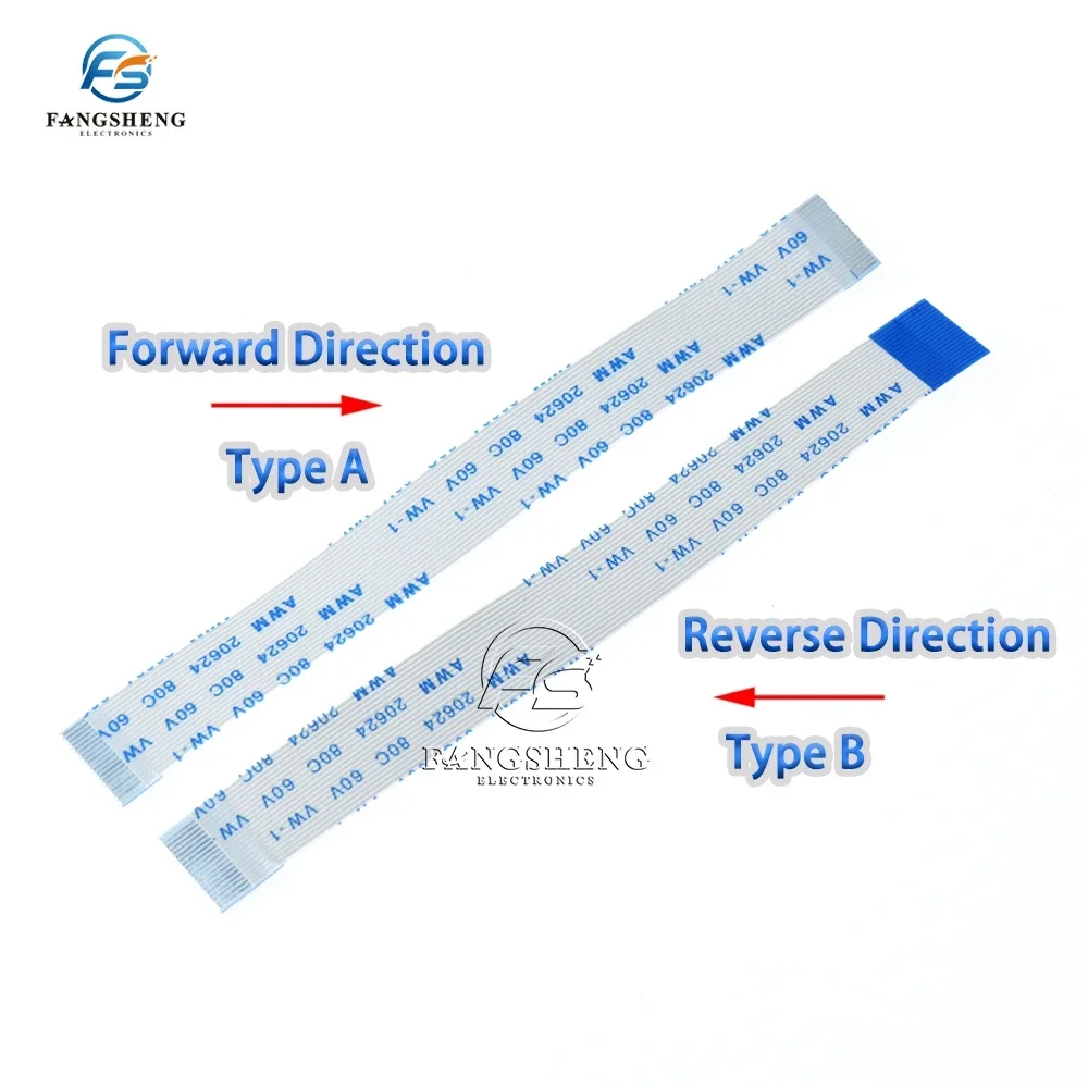 FPC FFC Flexible Flat Cable 10Pcs 1.0MM A/B Type 60/100/150/200/250/300/400mm 4/5/6/8/10/12/14/15/16/18/20/24/26/28/30/32/34Pin