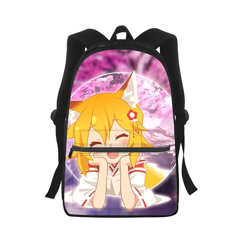 Anime the helpful fox senko san Men Women Backpack 3D Print Fashion Student School Bag Laptop Backpack Kids Travel Shoulder Bag