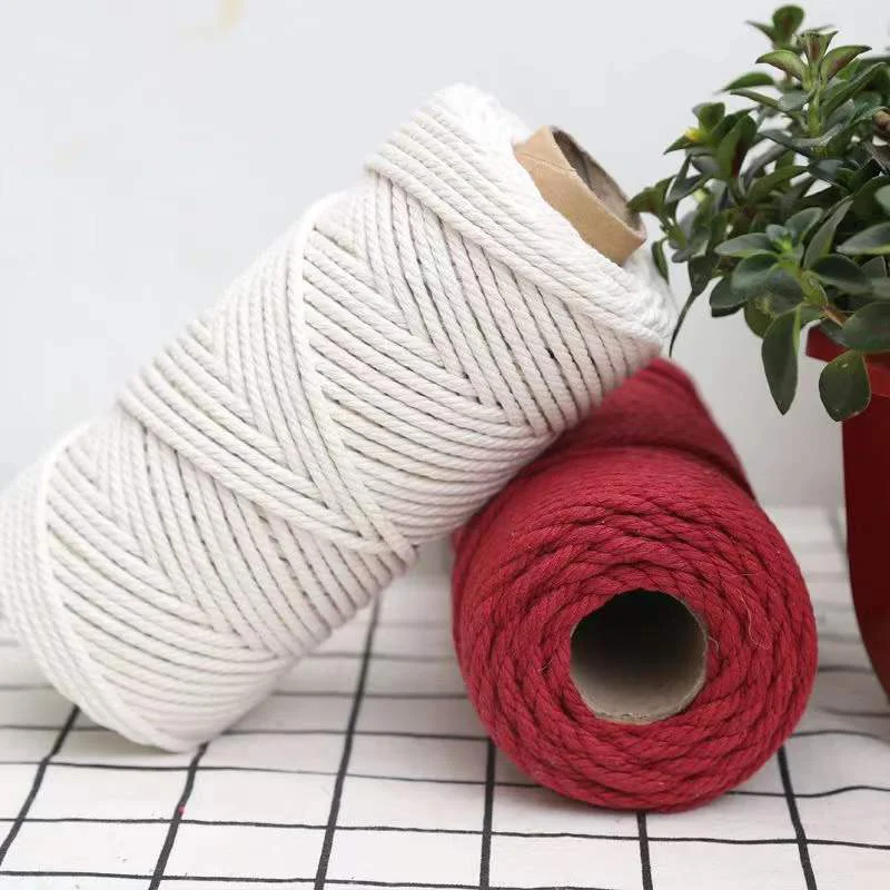4mm Macrame Cotton Thread Colorful Rope Bracelets Bags Wall Hangings cotton rope macrame cord