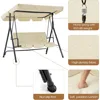 Outdoor Patio Swing Chair for Adults, 3-Seat Porch Swings with Adjustable Canopy, Outdoor Swing Bench with Removable Cushion 3