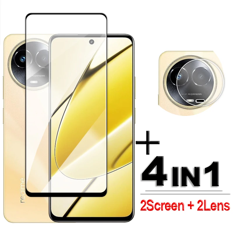 4in1 For Realme 11 5G Glass Realme 11 Tempered Glass 2.5D Full Cover Screen Protector For Realme 11 Global Lens Film 6.72 inch for realme gt5 screen protector 6 74 inch full cover glass for realme gt5 240w glass for realme gt5 camera lens film