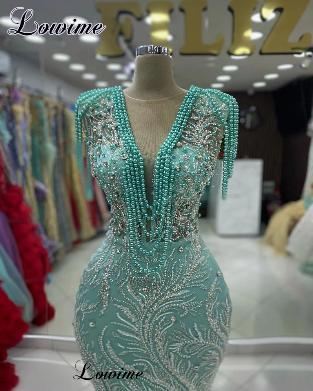 Mint Green Cocktail Dresses Mermaid Sleeveless Celebrity Dresses Prom Party