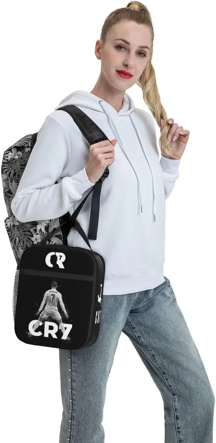 Soccer Lunch Box,Cute Boys Lunch Bag for Soccer Lovers, Reusable Thermal Lunch Box for Women Men Adults School Picnic Work 6