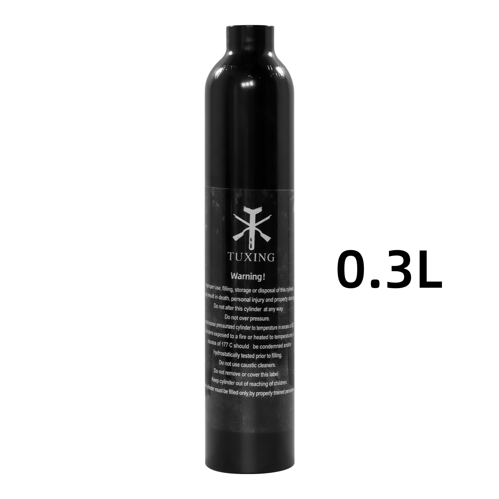 

TUXING-0.3L 3000Psi 200Bar 300CC Aluminum Cylinder High Pressure Air Tank HPA Tank Gas Bottle Scuba Diving Cylinder M18 * 1.5