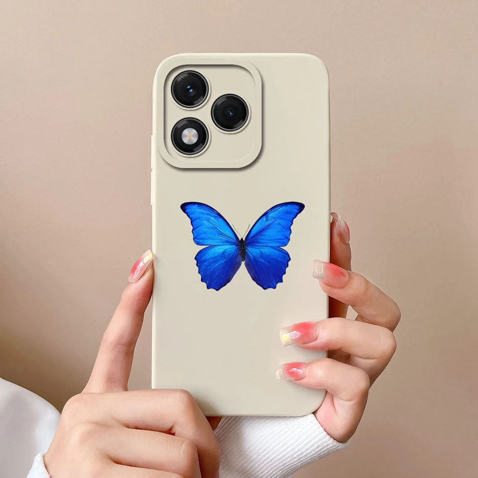 Purple Butterfly Girl Shockproof Silicone Soft Back Cover Case