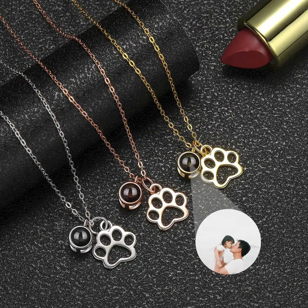 

Personalized Photo Custom Projection Necklace for Women Simple Animals Shaped Necklace Dog Cats Pets Birthday Memory Day Gift