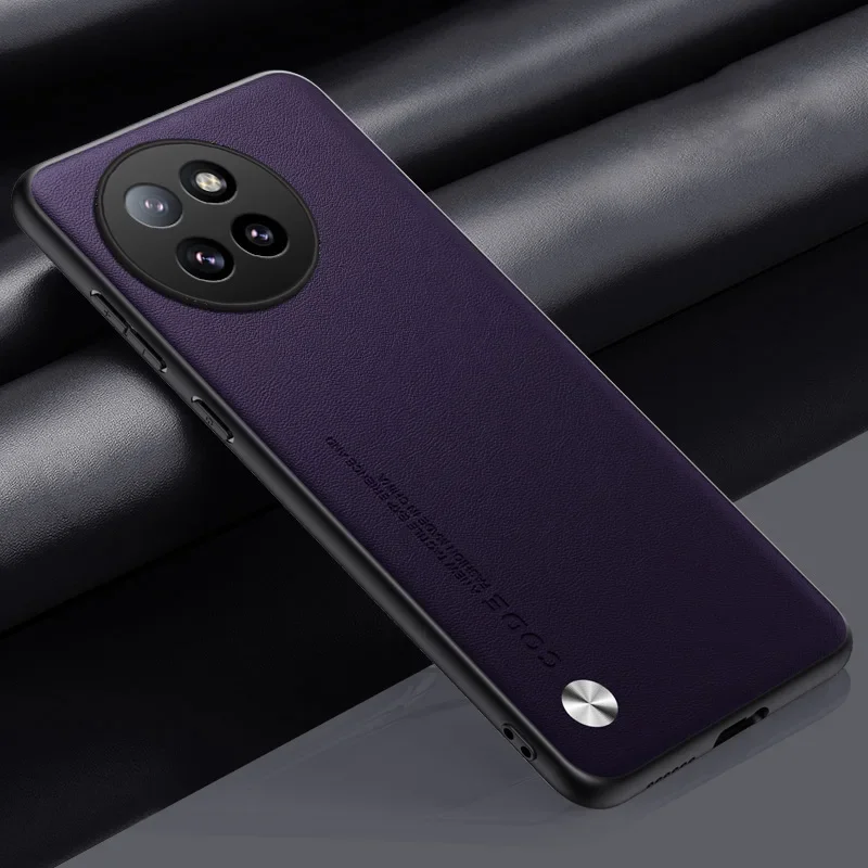 Luxury Leather Shockproof Phone Case - Plain Skin Soft Back Cover