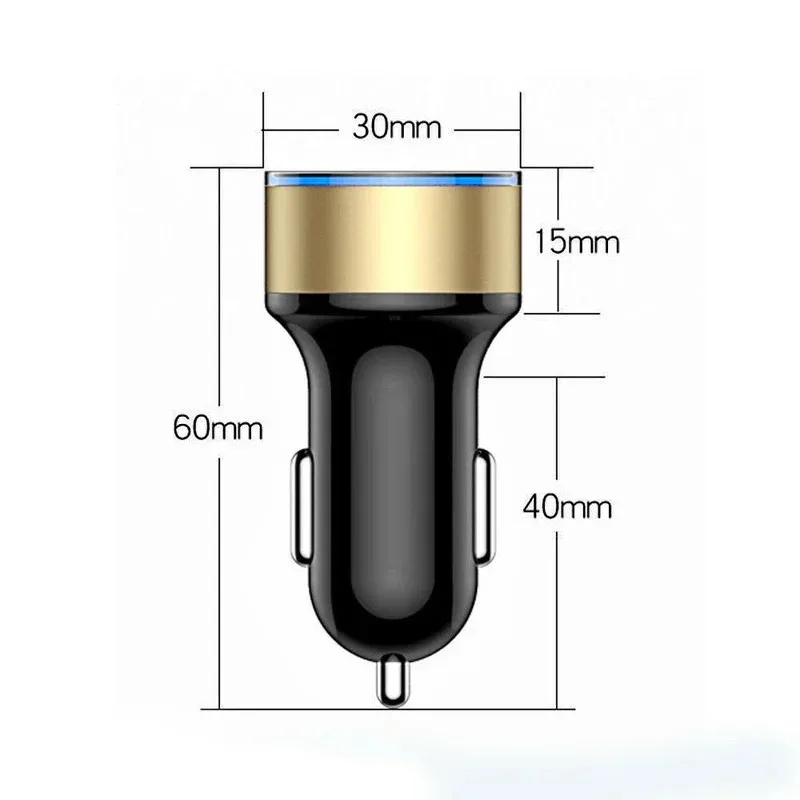 1/2/3/4Pcs 듀얼 USB 차량용 충전기 QC3.1A 고속 충전 어댑터 자동차용 시가 라이터 소켓 전원 공급 장치