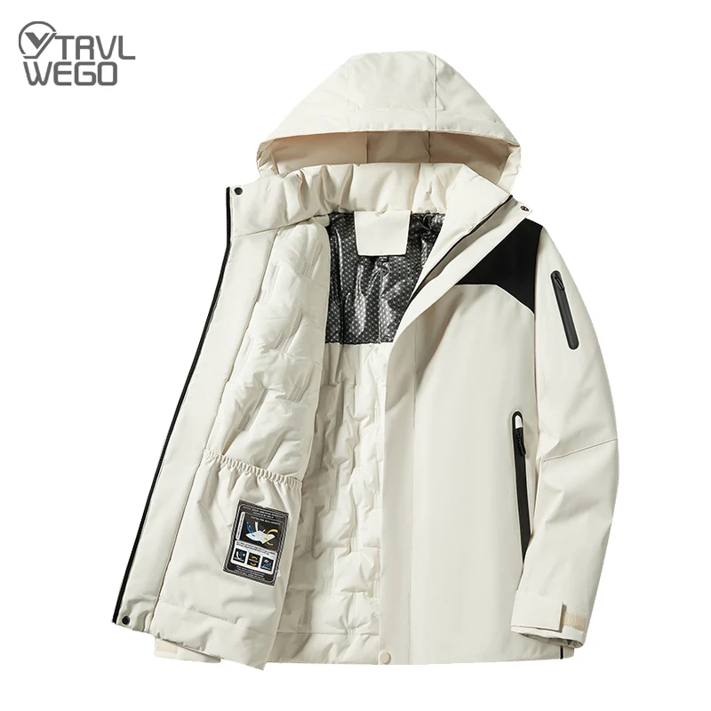 

TRVLWEGO Men Women Winter Hiking Jacket Trekking Coats For Graphene Heated Inner Lining Cotton Outdoor Sports Climbing Fishing