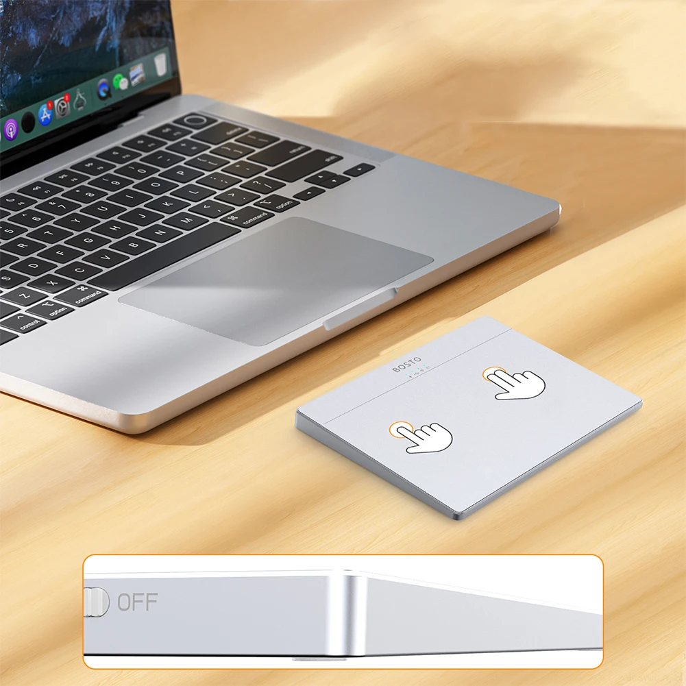 Bluetooth-Compatible Touchpad High Precision Haptic Feedback Portable Track Pad Ergonomic Trackpad Mouse for Desktop Laptop User