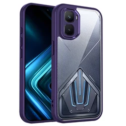 Shockproof Silicon Bumper Case with Clear Matte Back Cover for Infinix gt 50 pro (TMMS Purple)