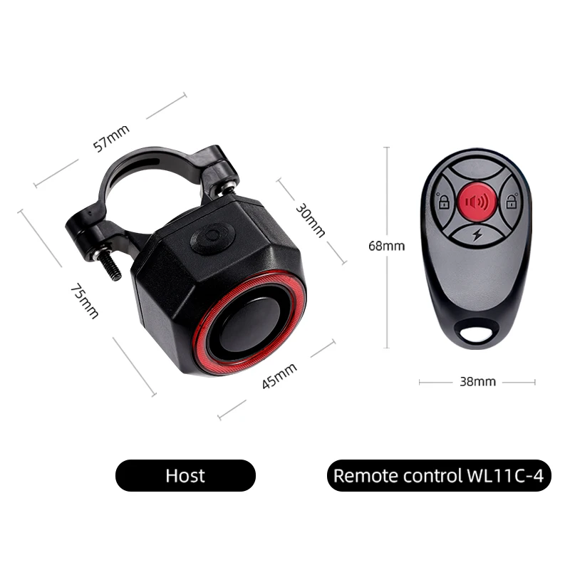 SF33R Anti-theft Alarm+Smart Brake Sensor Taillight+Remote Control Bell Button Quickly Locate Vehicles 110db High Decibel Buzzer