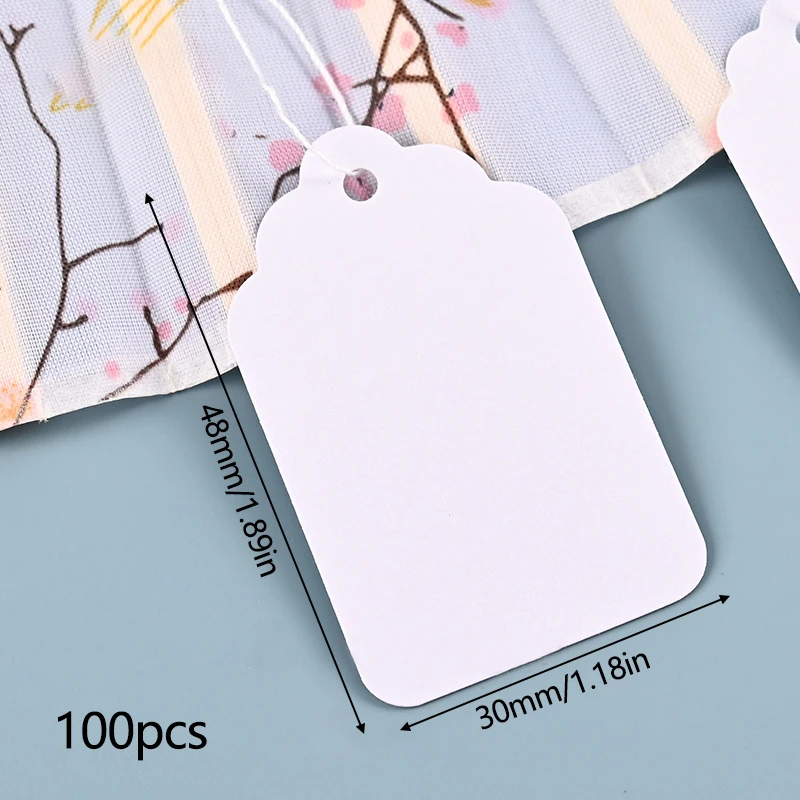 Price Label Stickers Kraft Paper Tags 100Pcs Rectangular Price Label Tags
