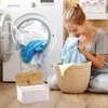 Acrylic Dryer Sheet Holder Container for Laundry Room Dryer Sheet Dispenser Laundry Room Organization Jars with Bamboo Lid 4