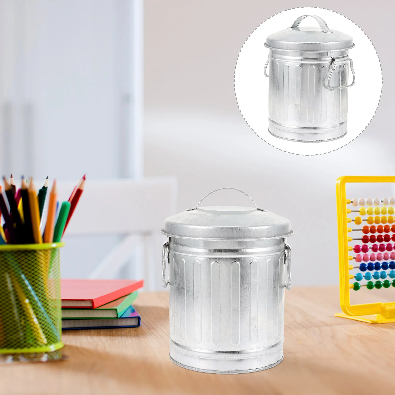

English title: Ash Bucket Lid Galvanized Iron Metal Fireplace Charcoal Can Coal Small Trash Pen Storage Kitchen Compost Bin