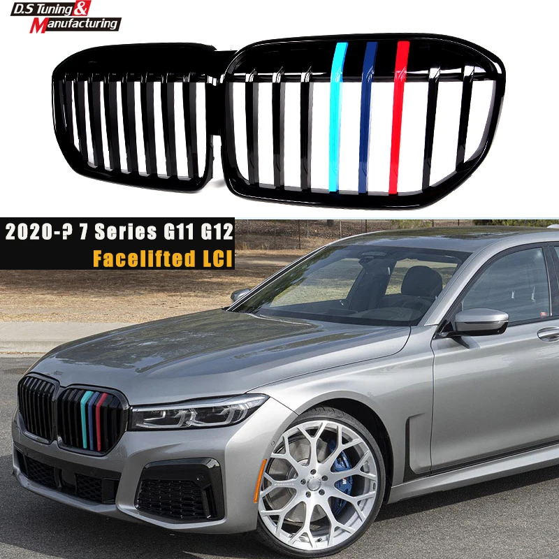 

Передний бампер, капот в виде почек, гоночные грили для BMW 7 серии G11 G12 LCI, 2020 дюйма, Однолинейный цвет M, сменная решетка для стайлинга автомобиля