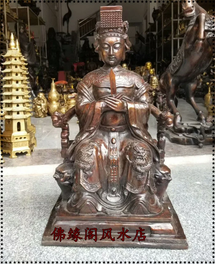 60 Cm Large -Home House Efficace Talisman Protection Fujian Mazu Goddess Matsu Sea Goddess Feng Shui Bronze Art Statue