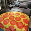 1pc Soft and Warm Pizza Print Flannel Blanket for All Seasons - Perfect for Couch, Sofa, Office, Bed, Camping, and Traveling 3