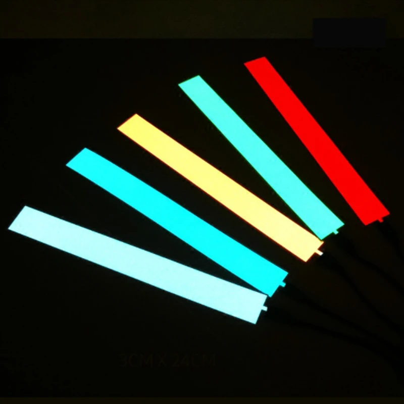 Flexible EL Light Panel Electroluminescent Back Light Strip Lamp for Home Car Party 30.3x5.3cm