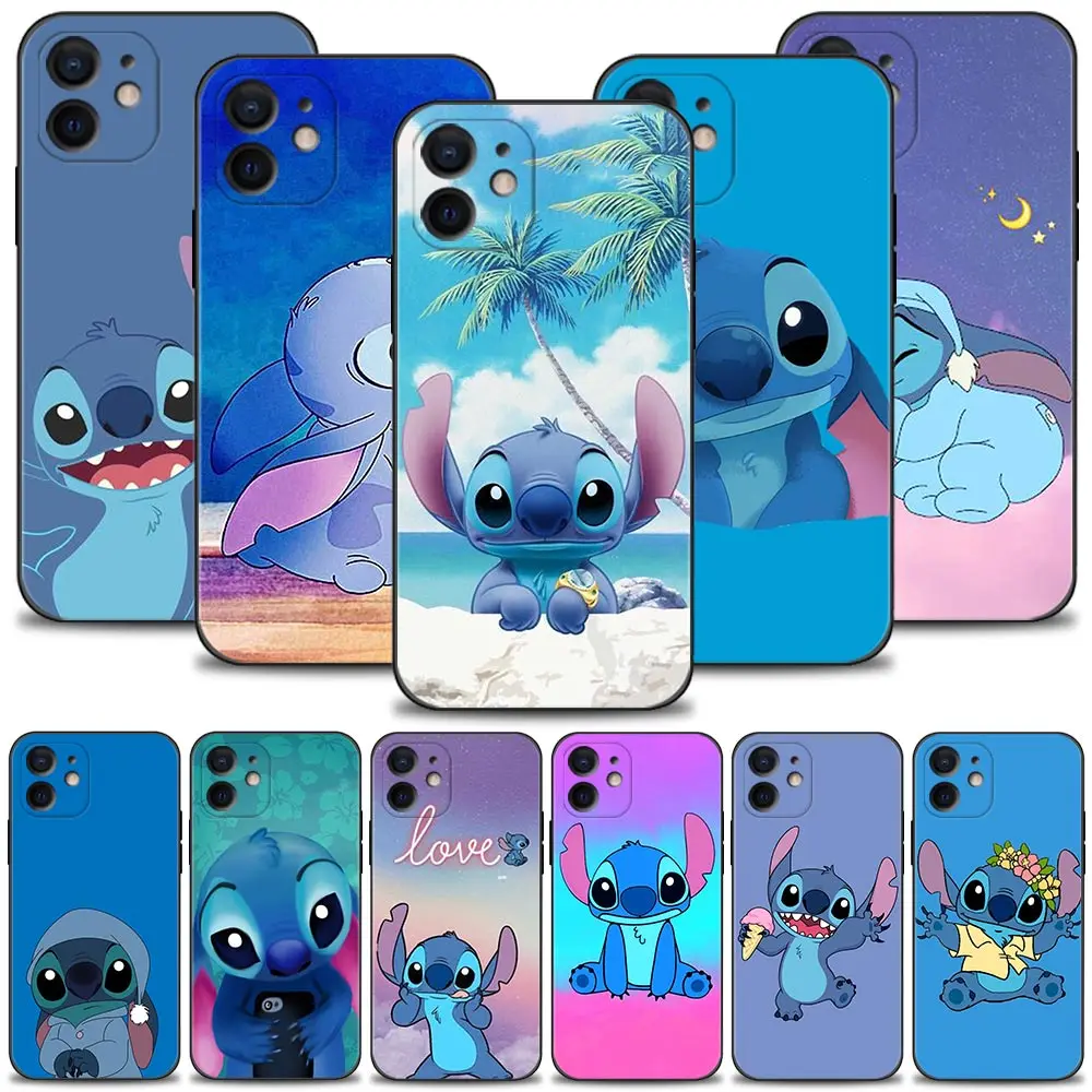 Phone Case For Apple iPhone 14 13 12 11 Pro Max Mini XS XR X 7 8 6 6S Plus Cover Silicone Shell Cartoon Crooked Head Stitch